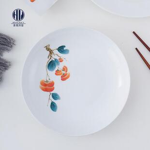 景德镇陶瓷早餐盘釉下彩手绘盘子菜盘家用深盘西餐牛排盘网红盘子