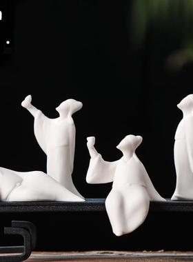 创意陶瓷古代诗人李白禅意人物无相佛小生盆景根雕中式迷你小摆件