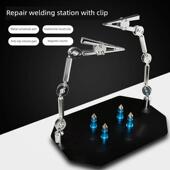 手机钟表电路板焊接金属万向臂焊台 带齿平嘴夹维修珠宝辅助焊台