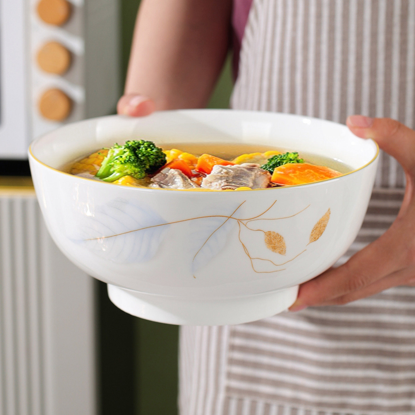 陶瓷大汤碗家用2025新款高颜值加厚防烫大容量装汤盛汤大号碗汤盆
