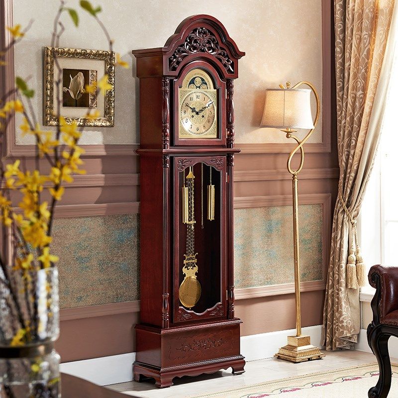 美式古典报时座钟欧式豪华大气落地钟客厅中式实木机械钟表立钟,家居饰品,立钟/落地钟,淘宝优惠券,粉丝福利购,淘宝优惠卷