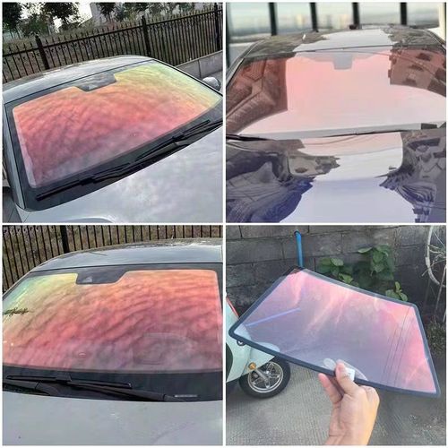 汽车太阳膜幽灵玫瑰玻璃贴膜防晒隔热炫彩光学膜前挡风玻璃膜变色