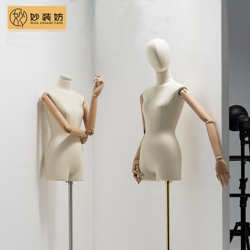 模特道具展示架半身人偶台韩版锁骨小胸服装店橱窗带头女模特架子