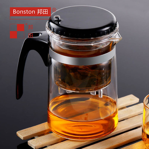 邦田飘逸杯泡茶壶耐热加厚玻璃杯花茶壶泡茶杯全过滤内胆功夫茶具