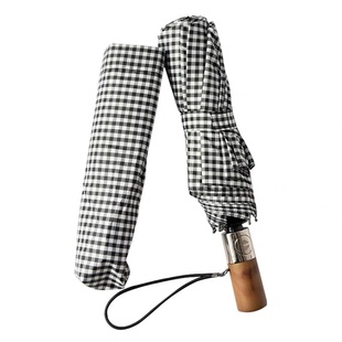 格子控bi入 心头爱 全自动雨伞黑胶防晒晴雨两用伞 禁欲系 ooahz