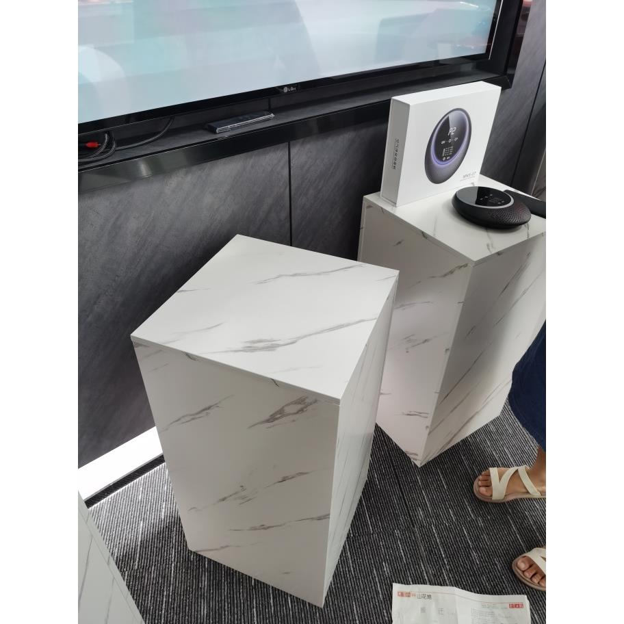 长方形木质免烤漆地台仿大理石模特婚纱增高台发光展示台底座定制