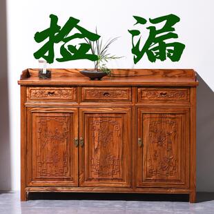 储物柜茶水客厅酒柜餐厅一体家用小户型玄关柜 全实木餐边柜新中式