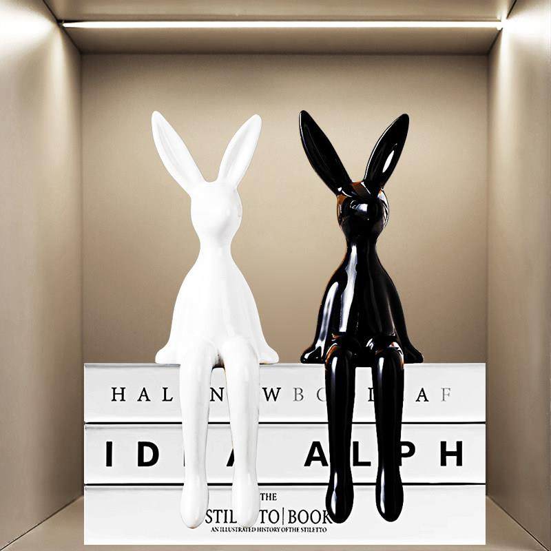 长耳兔子坐姿小摆件轻奢高档软装高级感家居客厅电视柜酒柜装饰品,家居饰品,装饰摆件,淘宝优惠券,粉丝福利购,淘宝优惠卷