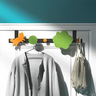 [空之喵喵]轻奢挂钩入户进门免打孔衣帽钩门后卫生间连排挂衣架