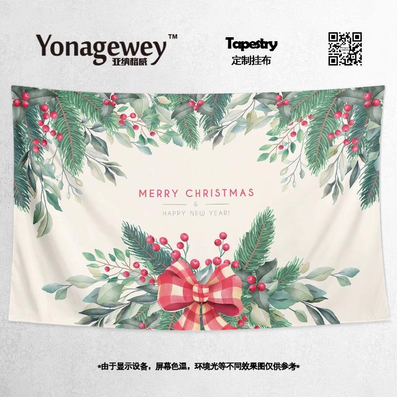 圣诞节派对聚会搭配氛围周边客厅摄影店铺装饰画背景墙布海报挂布