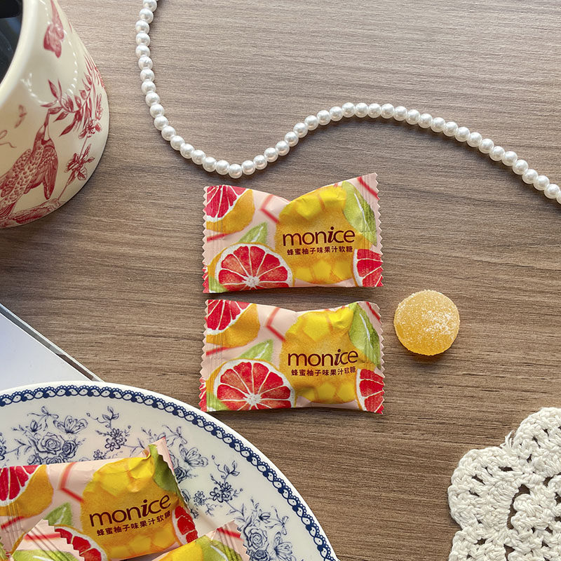 monice茉萘蜂蜜柚子味果汁软糖高颜值结婚喜糖散装休闲零食糖果