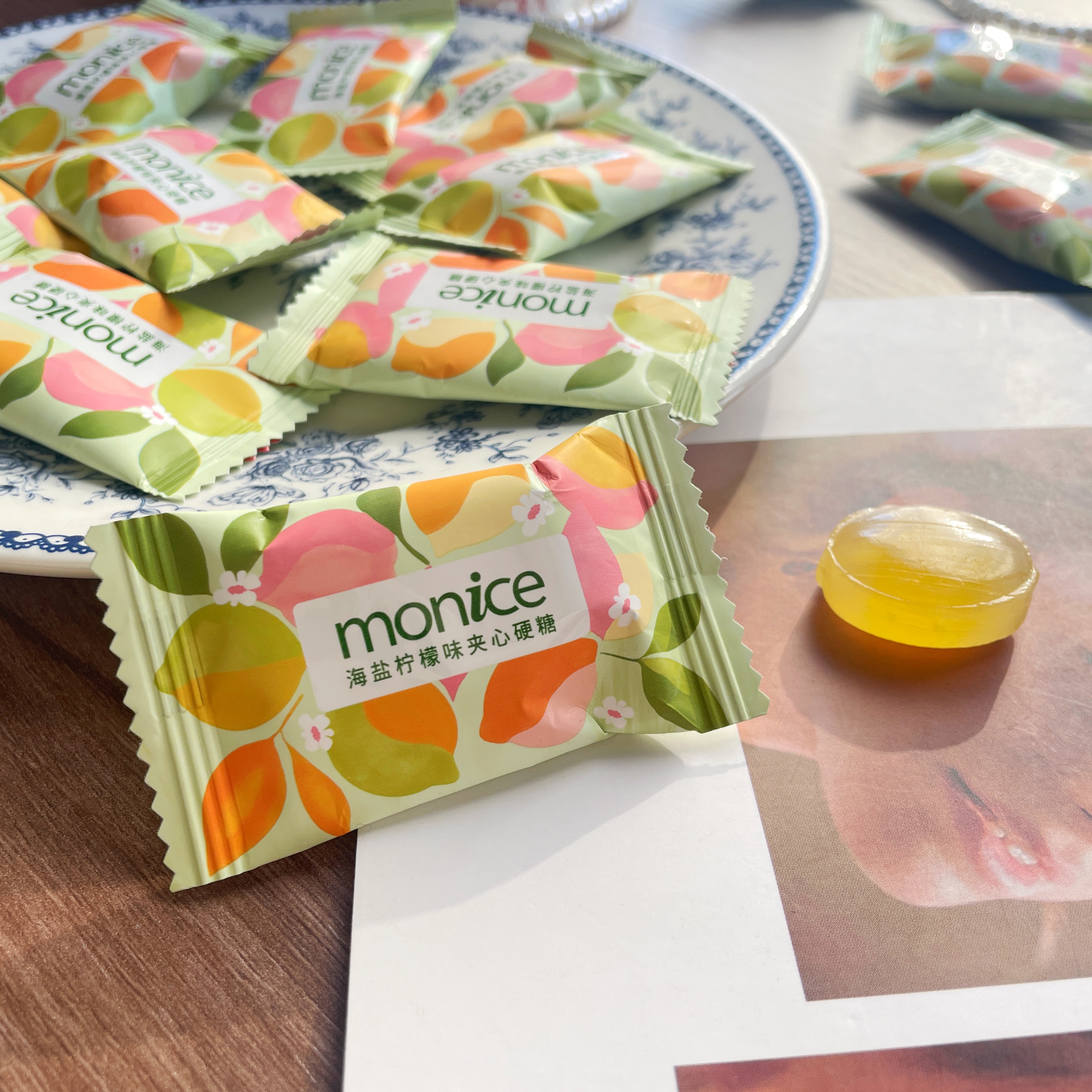 monice茉萘海盐柠檬味夹心硬糖高颜值结婚喜糖伴手礼休闲零食