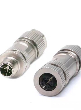 M12以太网全金属接头连接器8针pinX型工业相机通讯Profinet总线