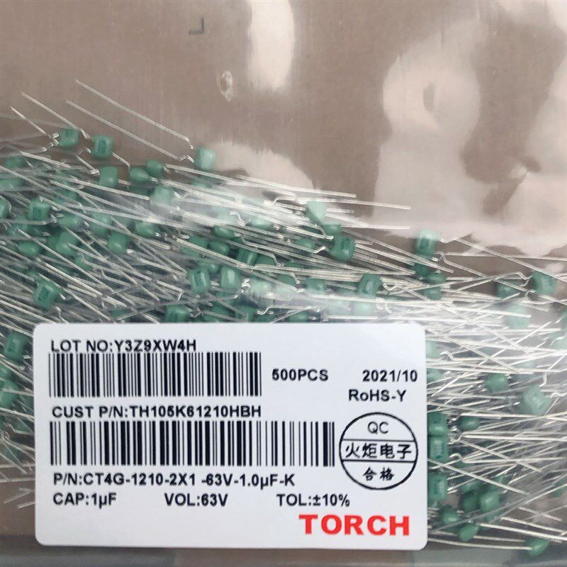 原装火炬63V/25V/105/1UF 直插独石电容 CT4G-1210-2X1-63V-1UF-K