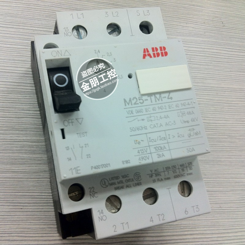 原装进口 ABB(意大利产马达断路器 M25-TM-4  M25-TM-2.4 2.4-4A
