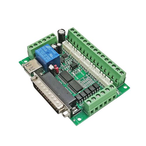 雕刻板MACH3 CNC 5轴步进电机驱动器接口带光耦隔离板配USB线