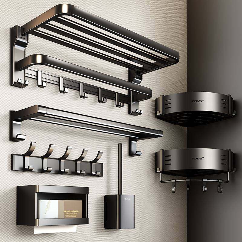 太空铝毛巾架免打孔卫生间浴室置物架壁挂式洗手间厕所架子浴巾架,电动车/配件/交通工具,电动车锁,淘宝优惠券,粉丝福利购,淘宝优惠卷