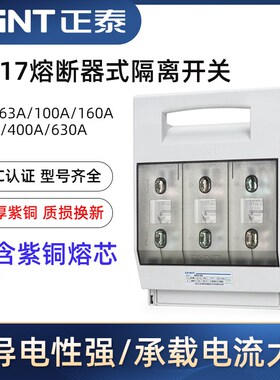 正泰隔离开关NHR17-100 250/30熔断器式63/3熔芯保险丝底座160A安