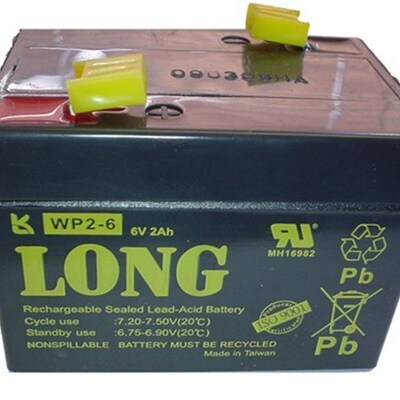 原装LONG广隆WP2-6 6V2AH医疗设备/紧急电源/通信设备用蓄电池