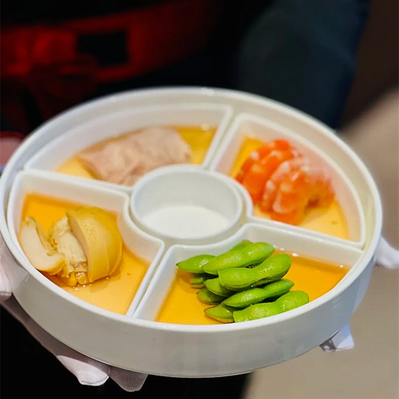 酒店中厨餐具五味圆形平盘小菜开胃菜盘小份菜餐中式盘前餐具果盘