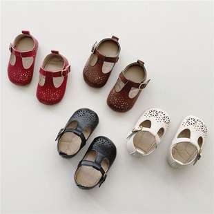 ins婴儿凉鞋夏季镂空透气公主四季小皮鞋女宝宝S洋气百搭步前鞋子
