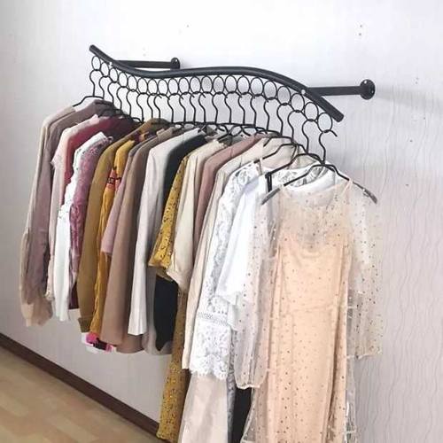 服装货架展示架上墙壁挂式上墙侧挂带板免打孔上墙展示架侧挂架童
