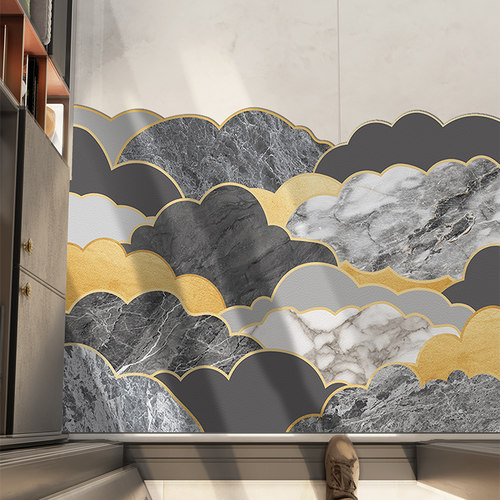 大理石祥云入f户门地垫可擦洗防滑耐脏脚垫子家用玄关进门pvc地毯