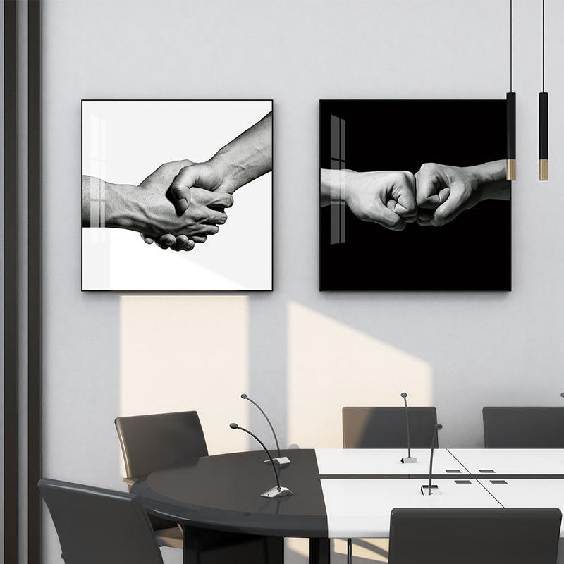 现代简约办公g室装饰画公司会议室挂画企业励志文化背景墙面壁画