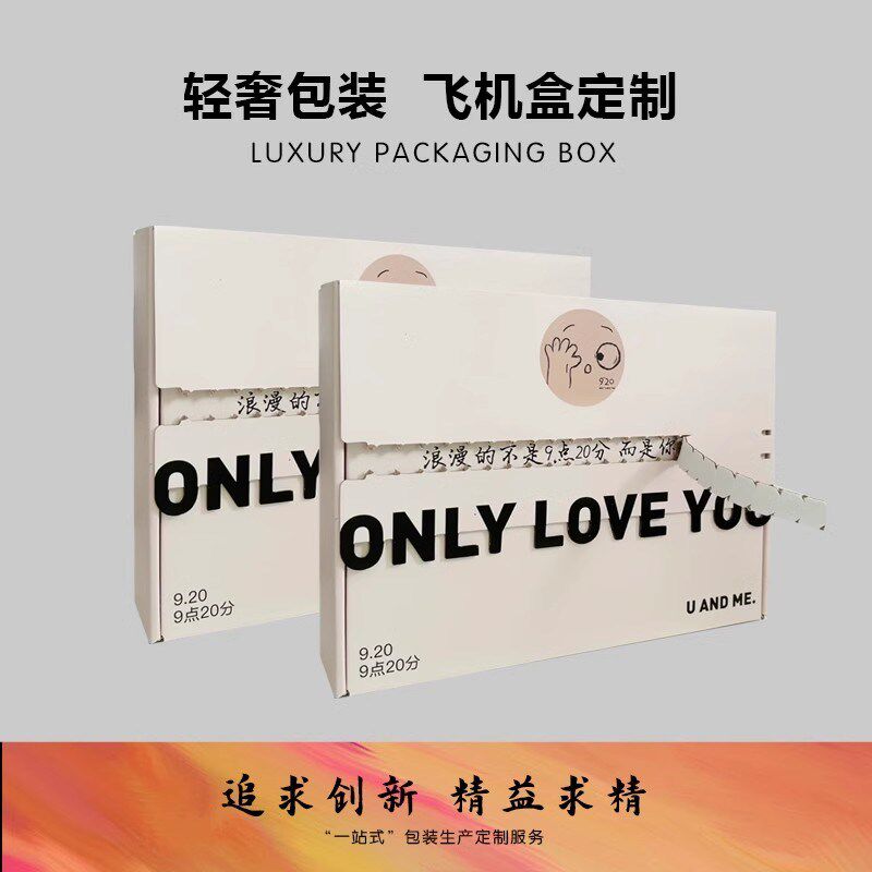 纸箱定制小批量印刷logo服装快递打包盒飞机盒彩色拉链包装箱定做