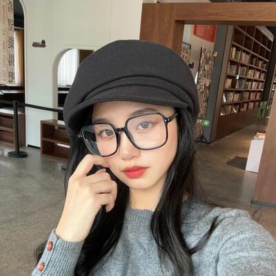 Women's Suede Fisherman Hat Octagonal Beret Hat