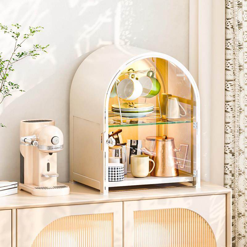 桌面杯子收纳拱形置物架轻奢水杯架子防尘带门收纳柜茶杯架收纳盒,家庭/个人清洁工具,杯架,淘宝优惠券,粉丝福利购,淘宝优惠卷