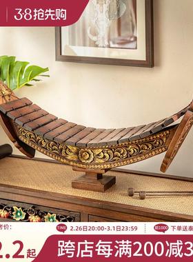 泰吉利泰国工艺品木雕摆件东南亚装饰品客厅玄关创意摆件乐器木琴