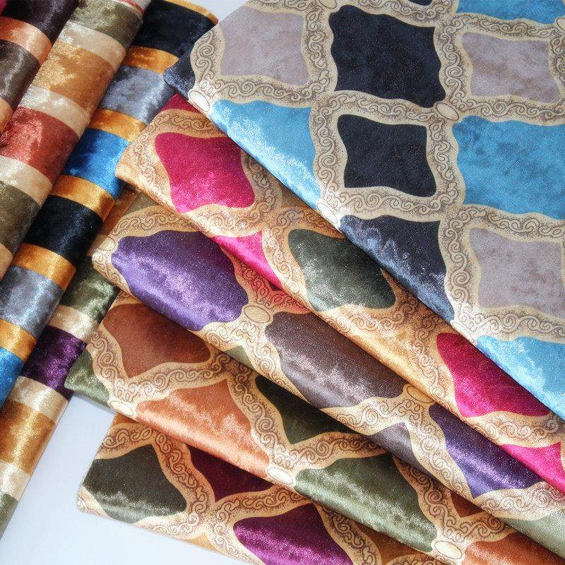 欧式条纹沙发面料促销丝绒印花冰丝绒加厚高档丝绒软袋面料批量布,居家布艺,海绵垫/布料/面料/手工diy,淘宝优惠券,粉丝福利购,淘宝优惠卷