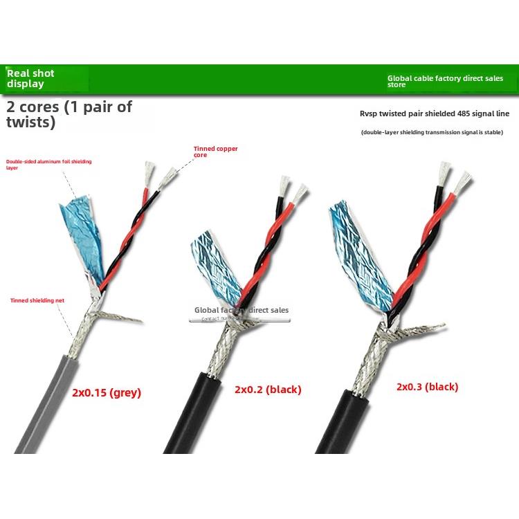 双绞屏蔽线RVSP2芯4芯6芯8芯485镀锡铜芯信号线对绞线阻燃护套线