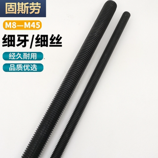 8.8级/12.9级细牙丝杆/细扣牙条/细丝螺杆/幼牙螺柱12M14M16M18*1