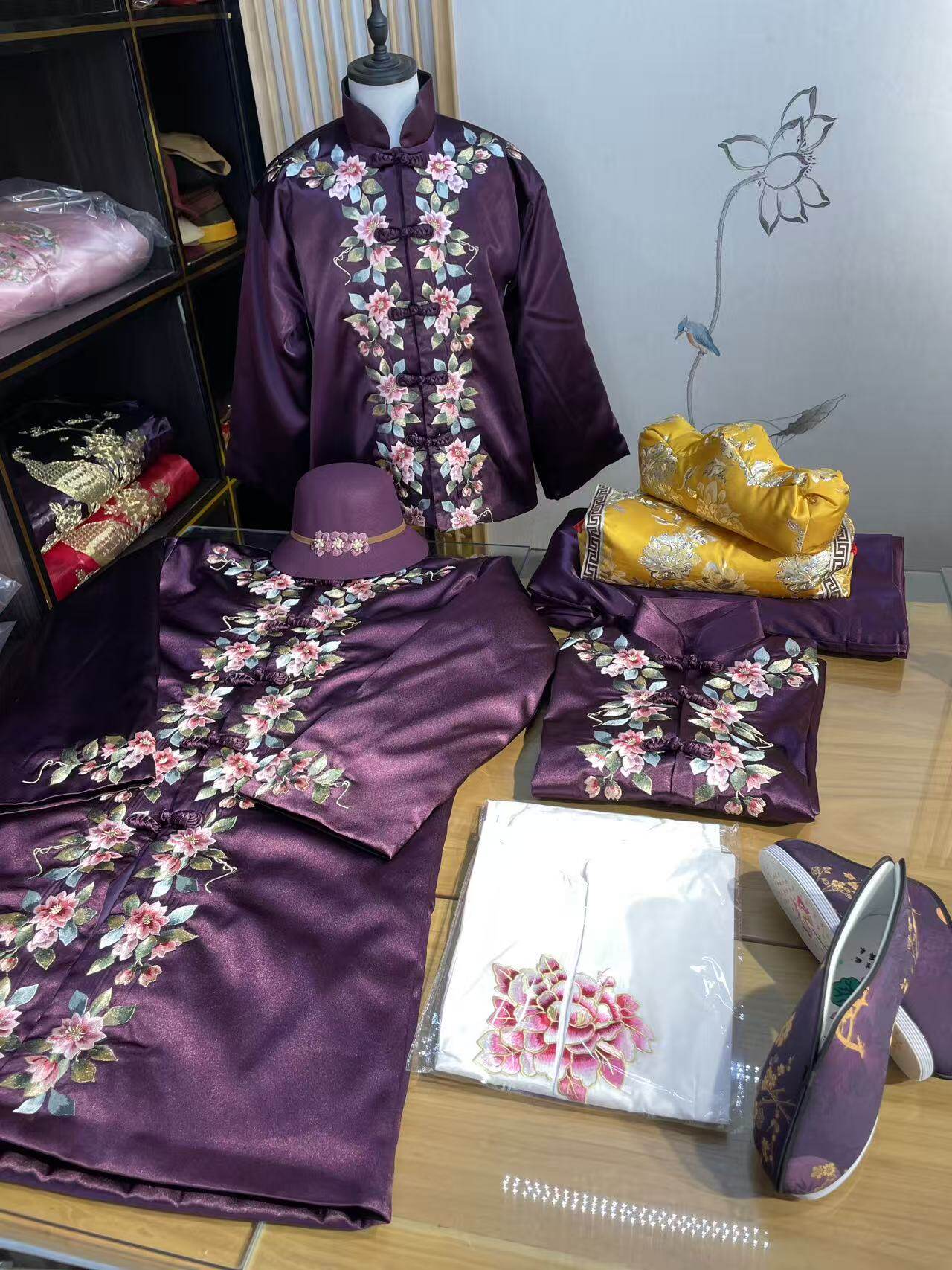[添寿服]高档女寿服新中式寿衣中老年冲喜装老衣百年服七件全套