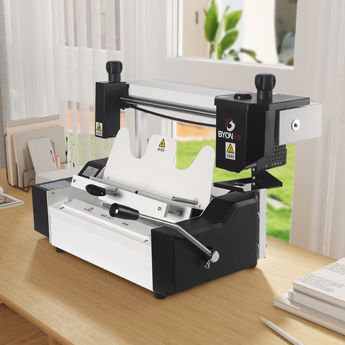 宝预小型a4手动胶装机台式标书机