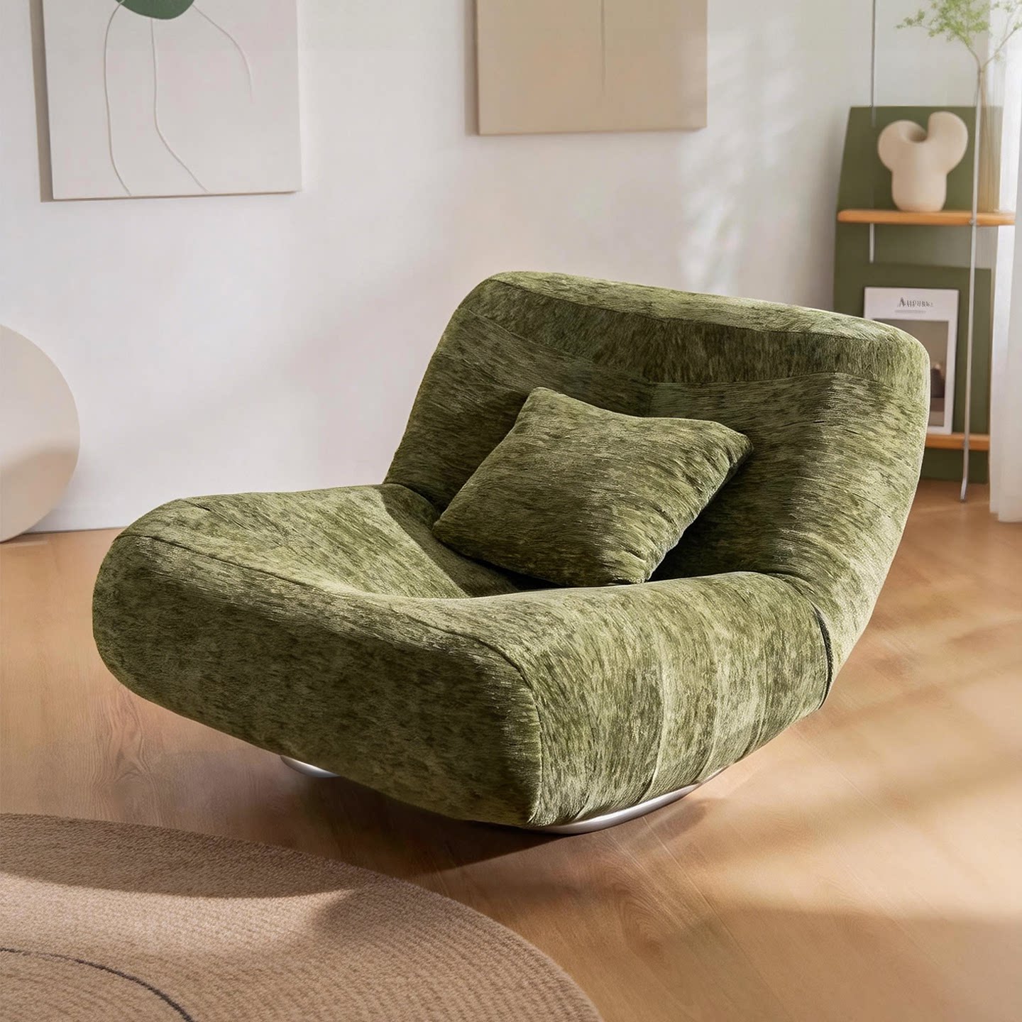 毛毛虫摇椅家用懒人沙发可躺可睡卧室阳台休闲单人沙发客厅摇摇椅