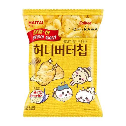 海太蜂蜜黄油味薯片CHIKAWA联名韩国进口零食土豆片休闲膨化食品