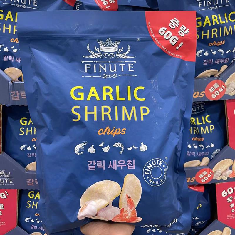 韩国进口蒜味虾片Garlic Shrimp 趣莱福300克大包装膨化食品零嘴