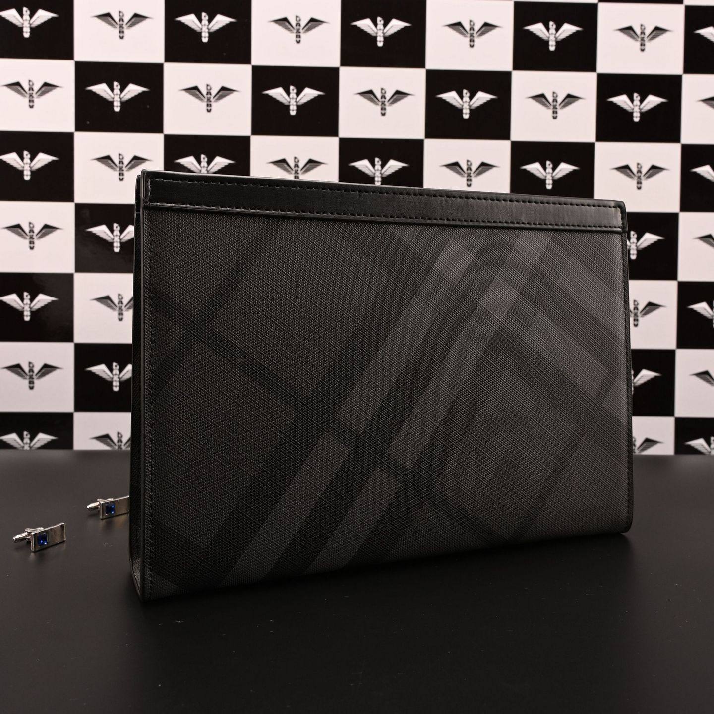 GA&BV男士手包男款手拿包奢侈品手抓包格子休闲时尚包包男大容量