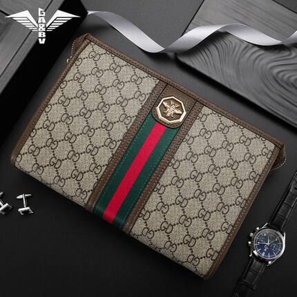 GA&BV男士手包男款正品商务手拿包奢侈品2025新款大容量手抓包潮