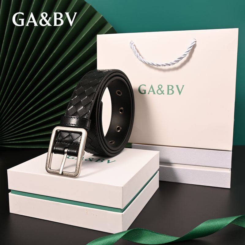 GA&BV男士皮带男款正品官方旗舰店真皮编织腰带2025新款裤腰带男