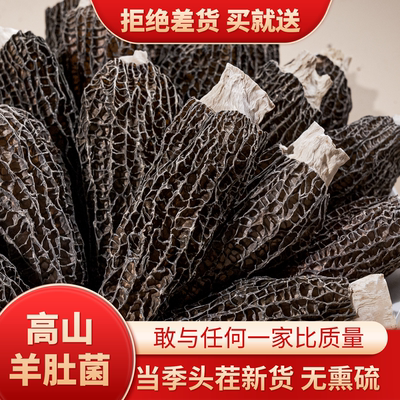 羊肚菌干货非特级野生新鲜菌菇纯羊肚菇菌子煲汤包500g官方旗舰店