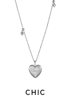 原创设计Telepathy心灵感应系列长炼条爱心锆石镶嵌可拆卸项炼女