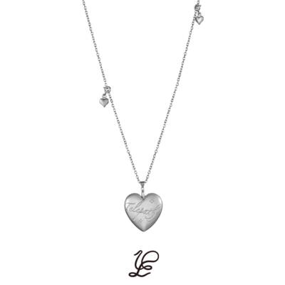 1P Jewelry Telepathy心灵感应系列长炼条爱心锆石镶嵌可拆卸项炼