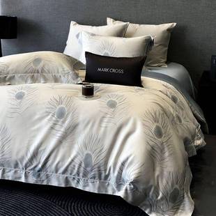 轻奢简约奶丝四件套数码 印花兰精天丝春夏清凉爽裸睡床上用品MLC