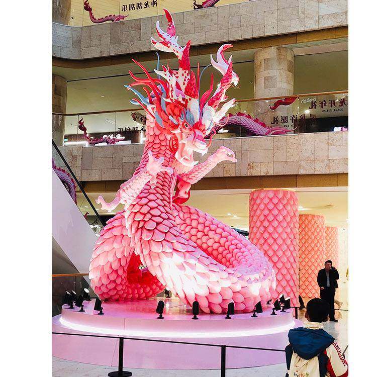 2024龙年南京德基广场商场美陈雕塑龙泡沫雕像摆件龙年吉祥摆件