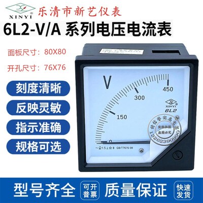 正品新艺仪表6L2-A 30A 100/5 450V 42L6指针式电压电流表 功率表