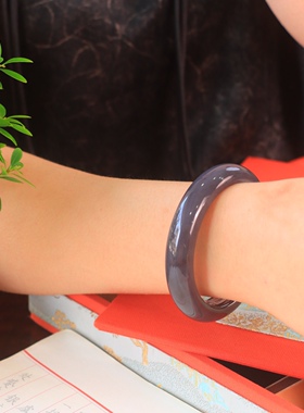 新疆和田玉紫罗兰手镯平安镯籽料